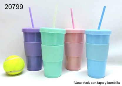 Imagen de VASO STARK CON TAPA Y BOMBILLA 3.24